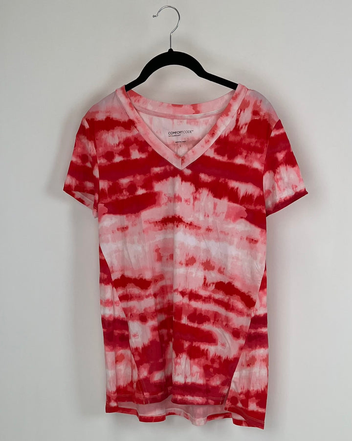 Pink Tie Dye V-neck Shirt - Size 4/6