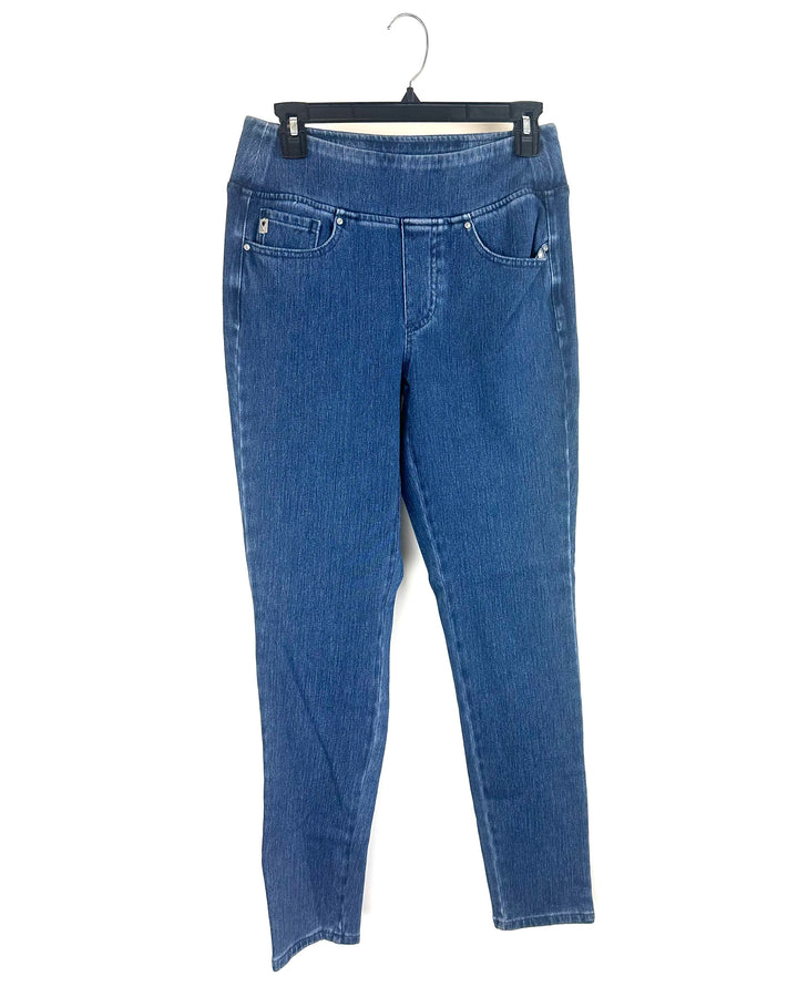 Dark Navy Rhinestone Embellished Jeans - Size 6