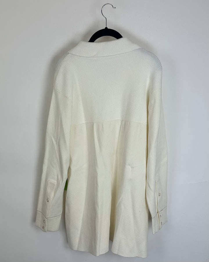 Cream Button Down Cardigan- Size 4/6