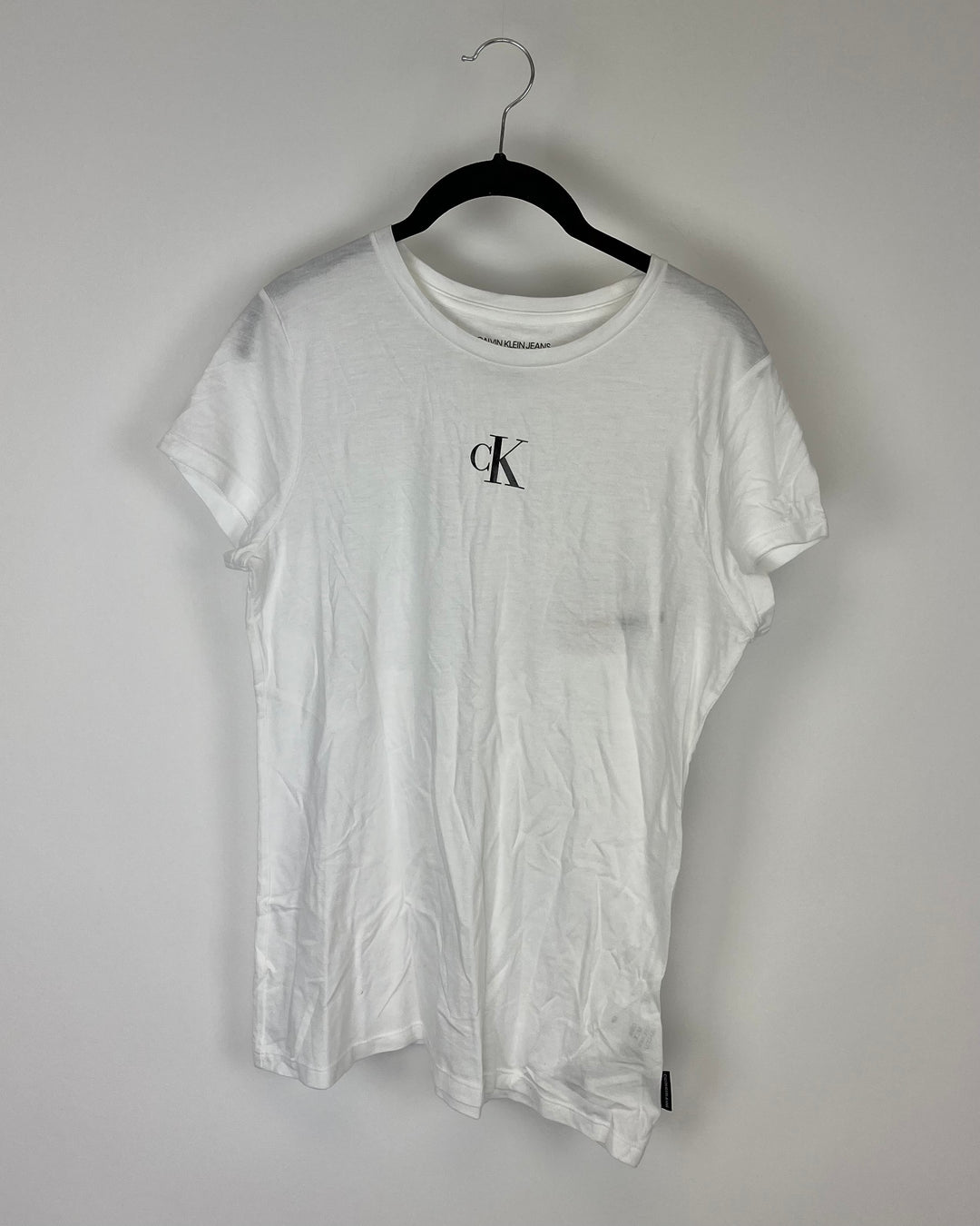 White Fitted Short Sleeve Top - Small