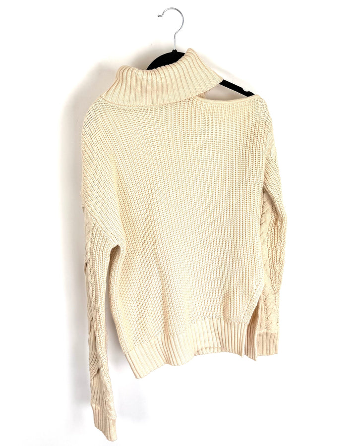Cream Turtleneck Sweater - Size 0/2