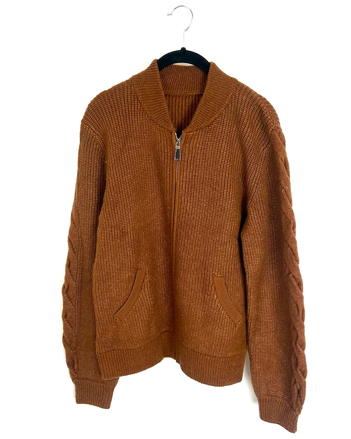 Brown Collared Cardigan- Size 2/4