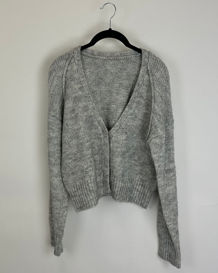 Light Grey V Neck Sweater- Size 4/6