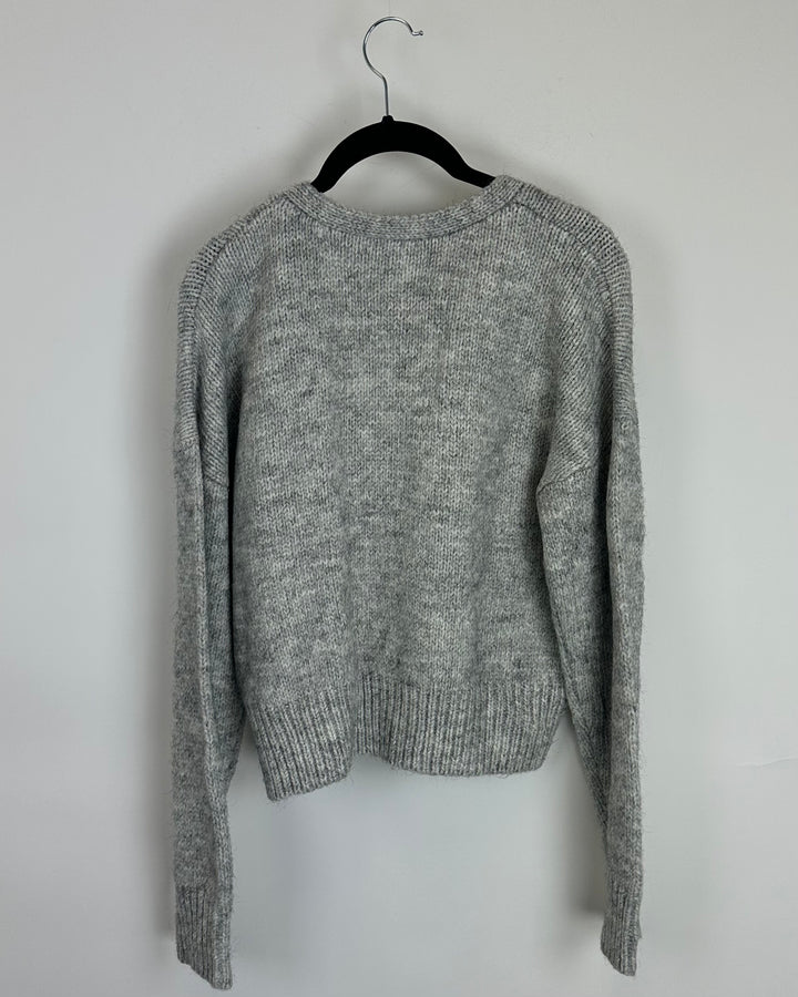 Light Grey V Neck Sweater- Size 4/6