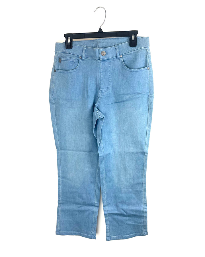 Stone Wash Elastic Waistband Jeans - Size 12