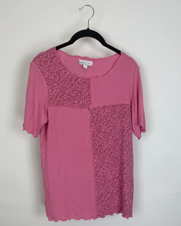 Pink Ruffle and Floral T Shirt - Size 2/4