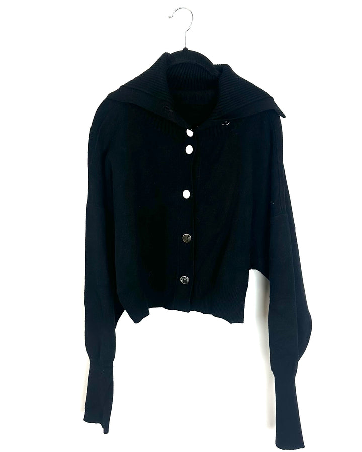 Black Turtleneck Cardigan- Size 4/6
