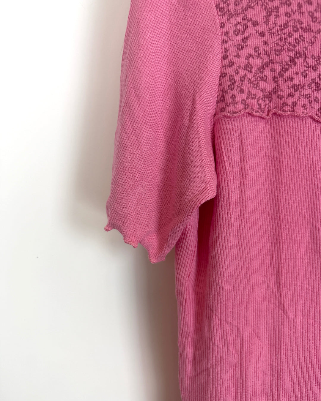 Pink Ruffle and Floral T Shirt - Size 2/4
