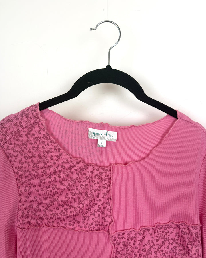 Pink Ruffle and Floral T Shirt - Size 2/4