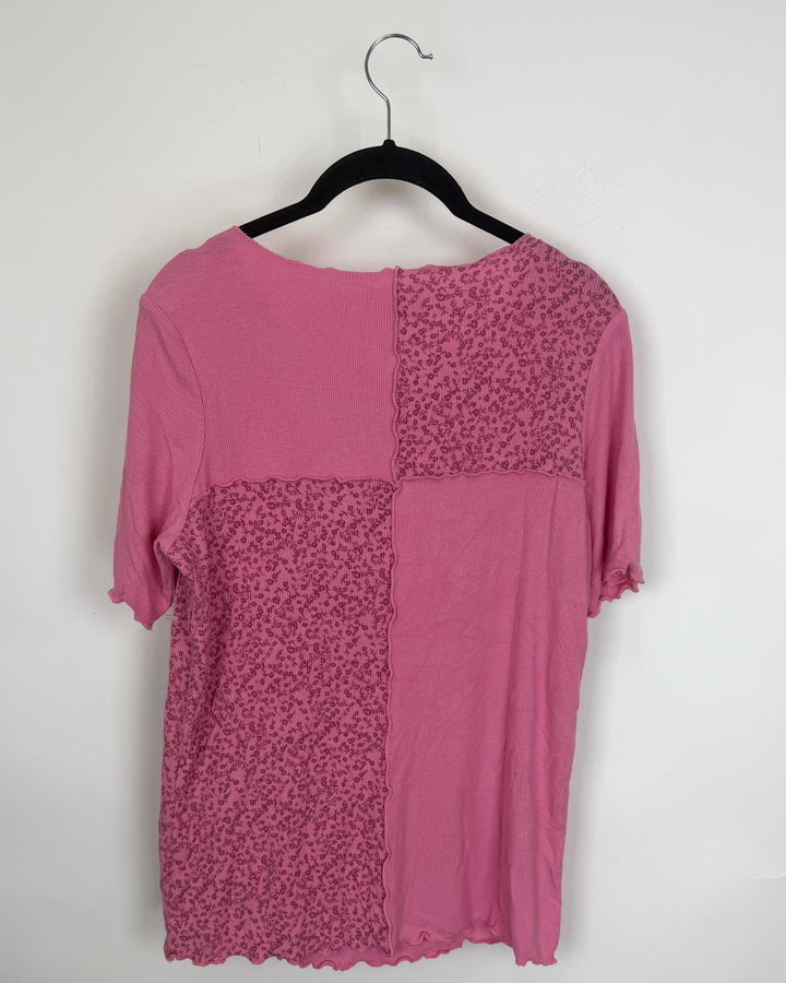 Pink Ruffle and Floral T Shirt - Size 2/4