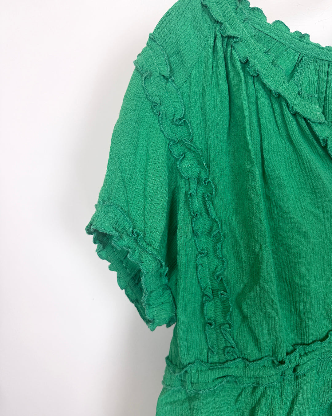 Green Ruffle Button Up Blouse - Size 2/4 and 4/6