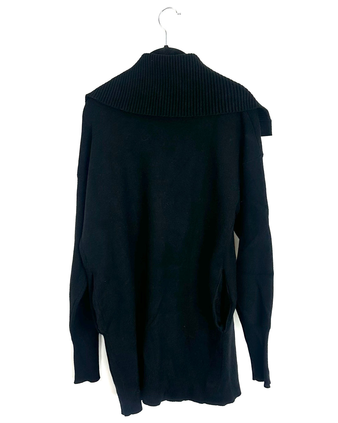 Gold Platted Black Turtleneck Cardigan- Size 4/6