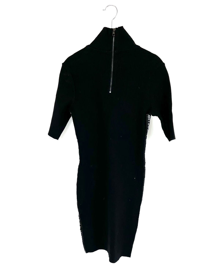 Black Ribbed Dress - Small