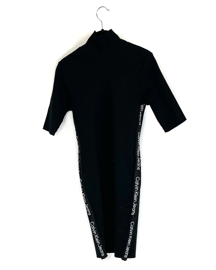 Black Ribbed Dress - Small