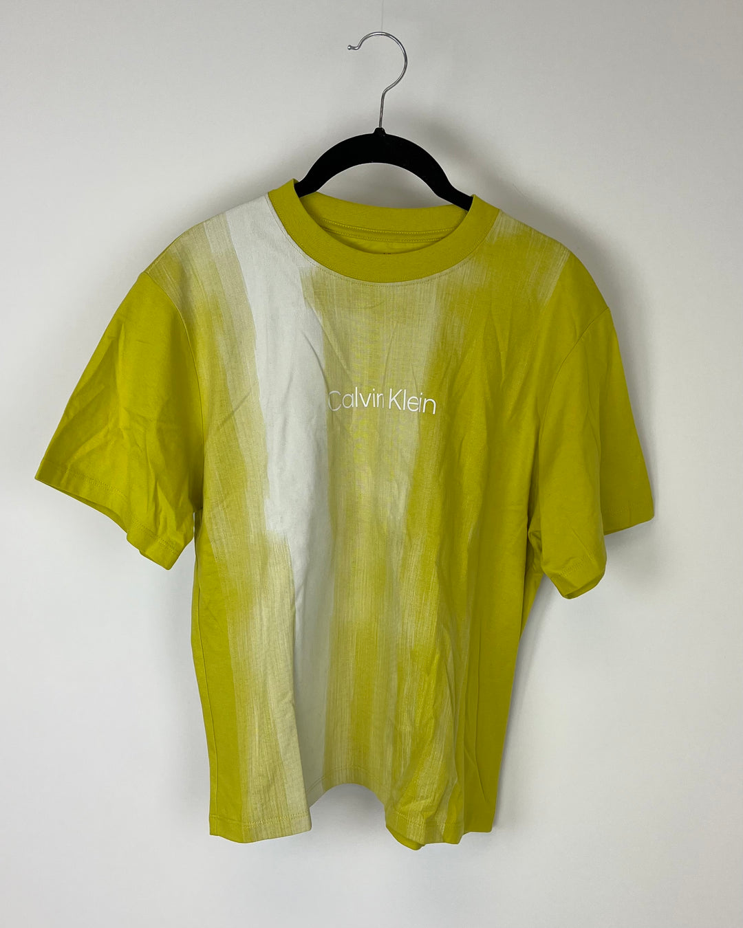 Olive Green and White Short Sleeve Top - Small