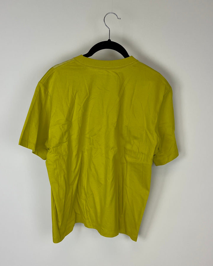 Olive Green and White Short Sleeve Top - Small