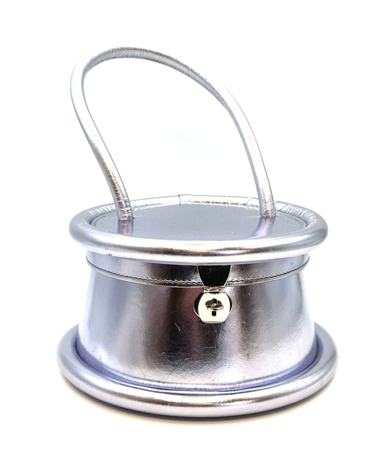 Metallic Lavender Round Handbag