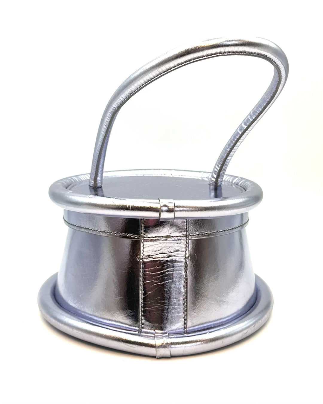 Metallic Lavender Round Handbag