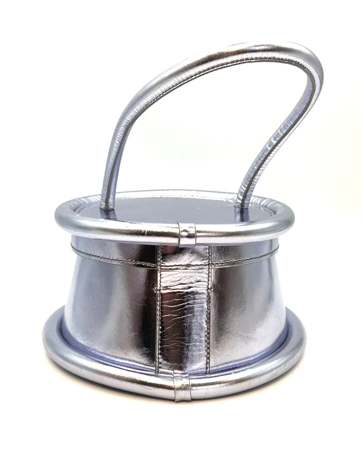 Metallic Lavender Round Handbag
