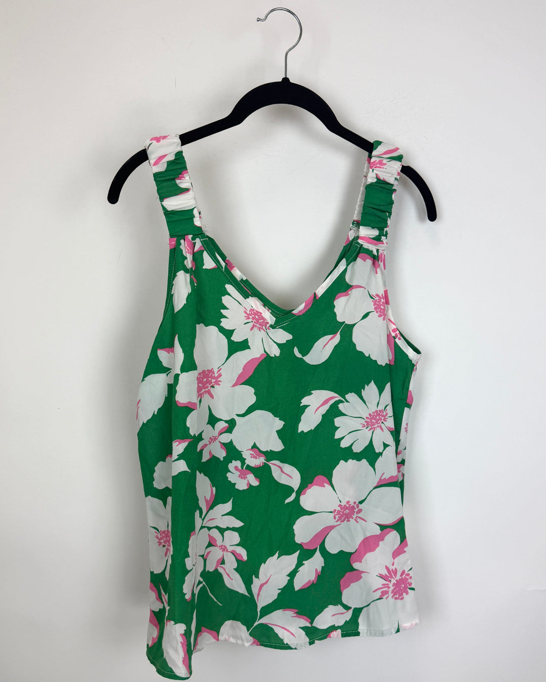 Green Floral Print Tank Top - Size 0/2