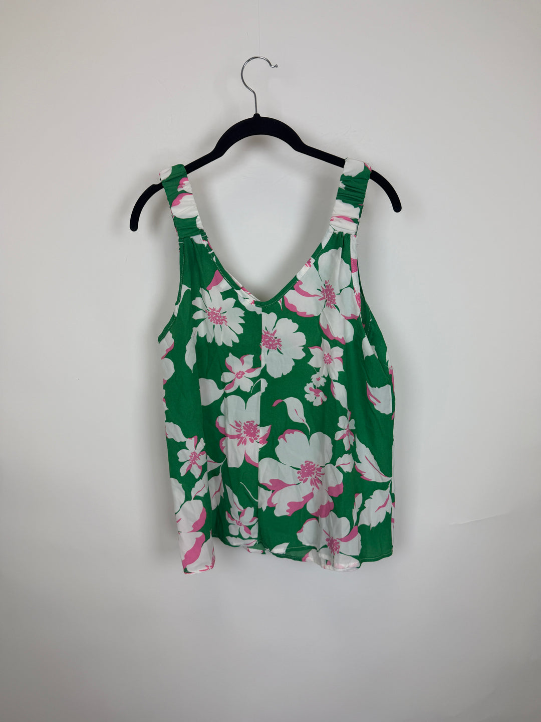 Green Floral Print Tank Top - Size 0/2