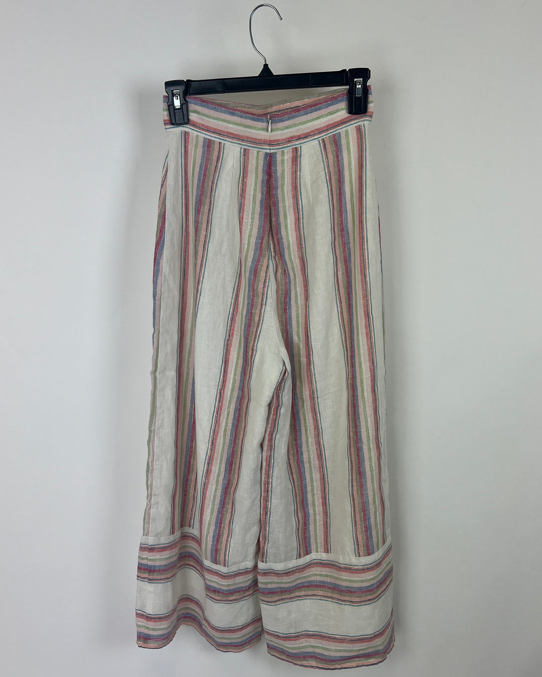 Colorful Striped Linen Pants - Size 0-2