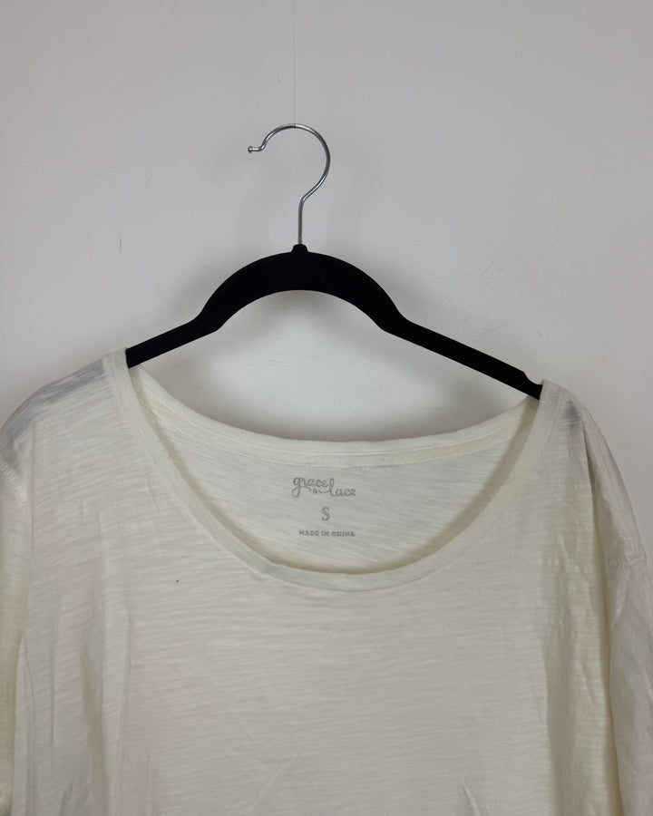 Solid White Crew T Shirt - Size 6/8