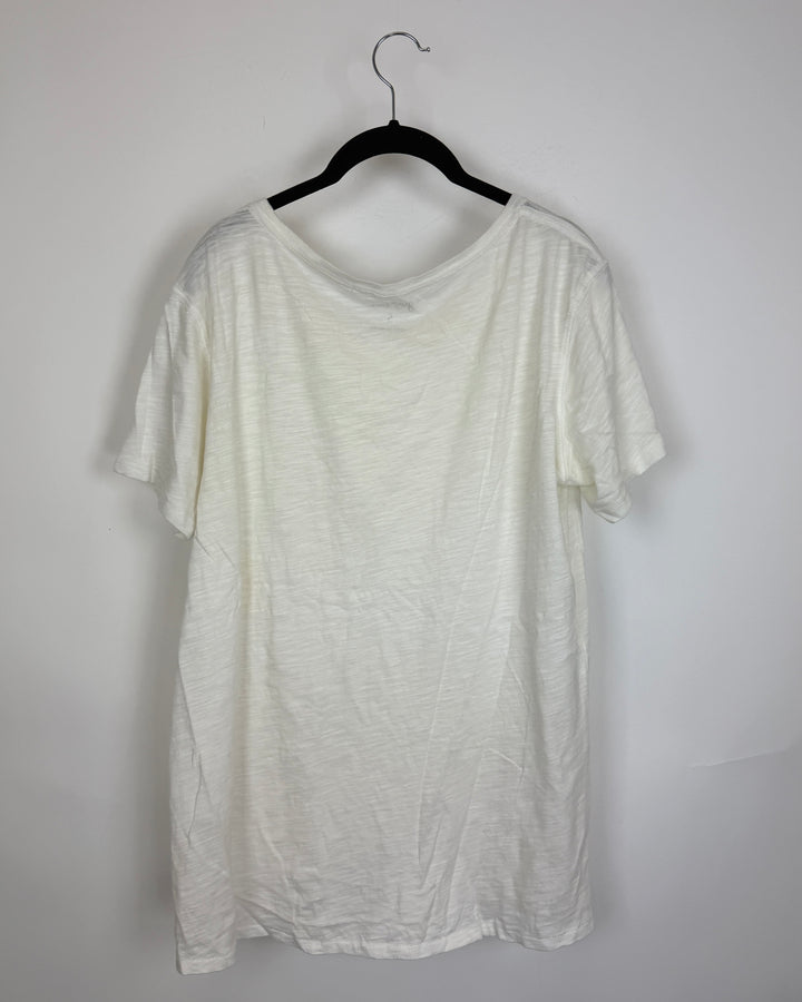Solid White Crew T Shirt - Size 6/8