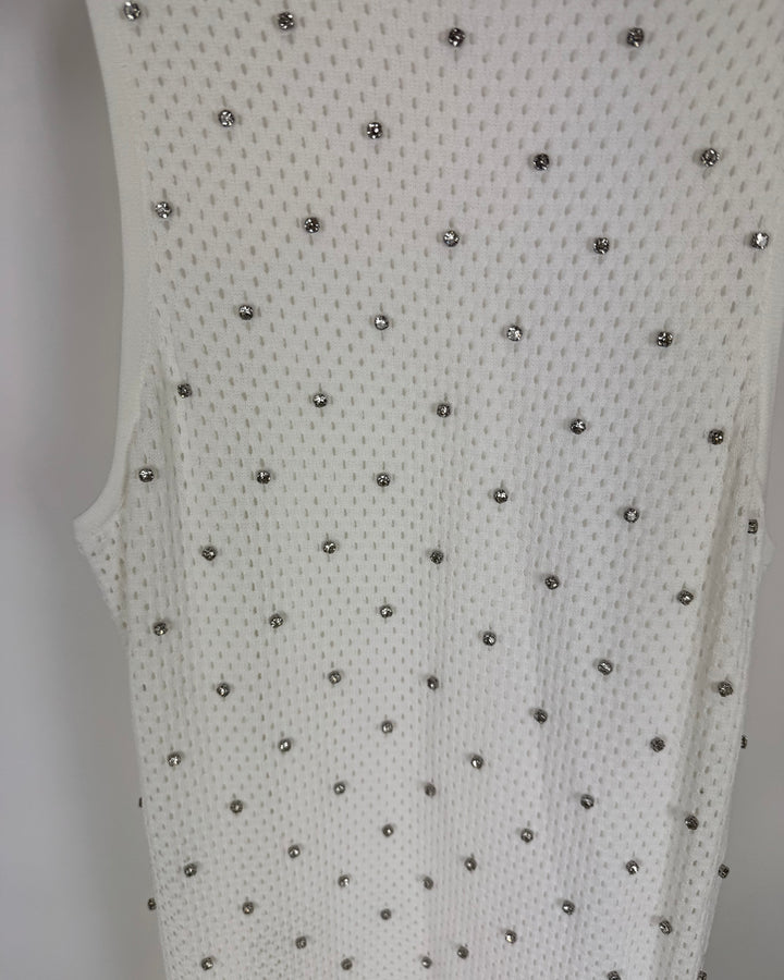 White Studded Maxi Dress - Size 0/2
