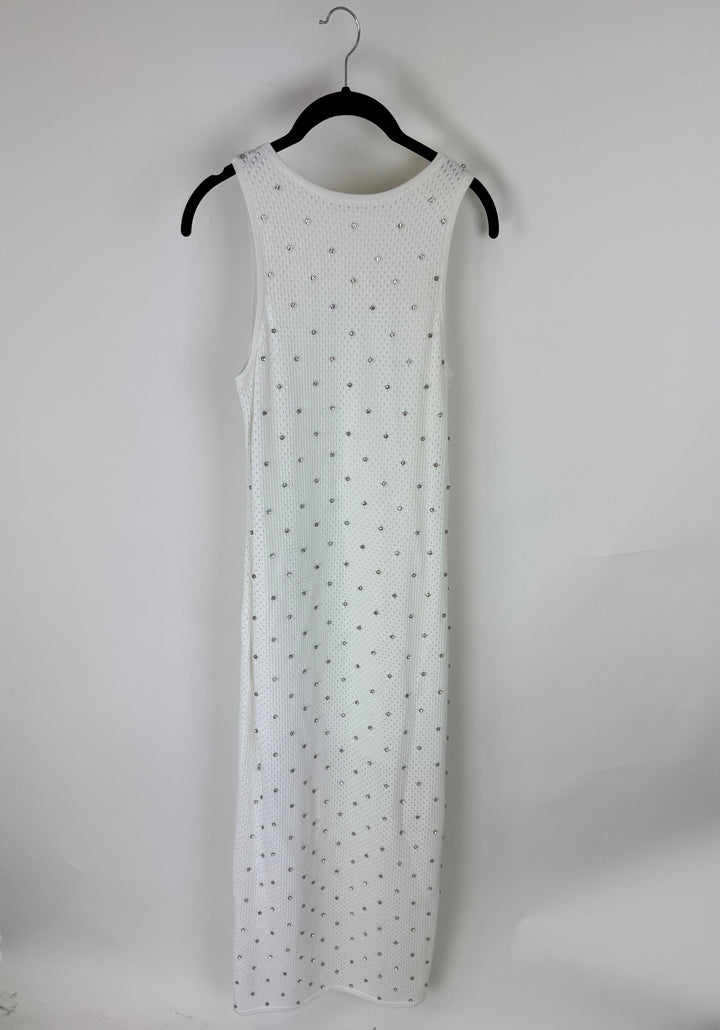 White Studded Maxi Dress - Size 0/2