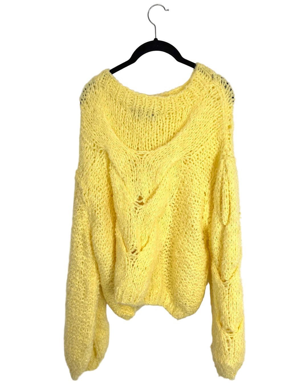 Butter Yellow Open Knit Sweater - Size 6/8