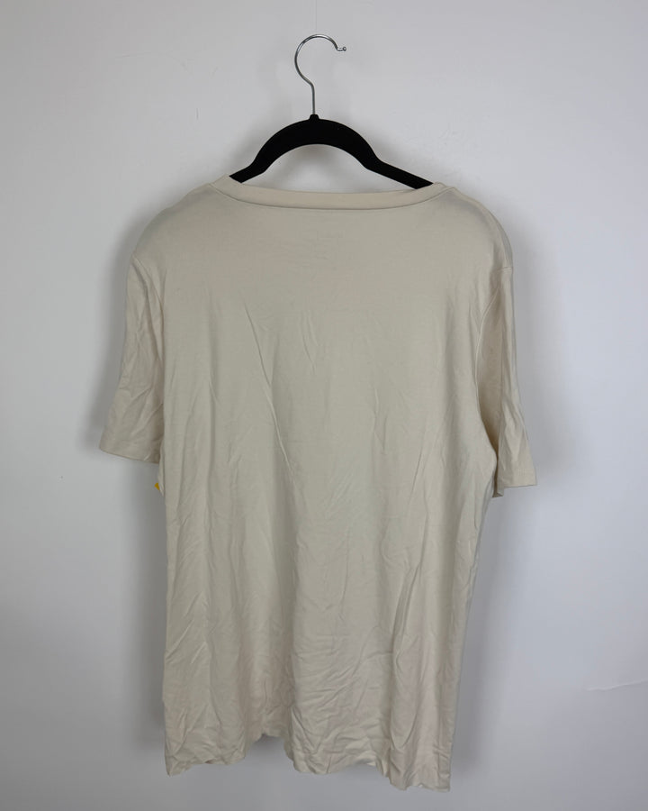 White Multicolor Floral Graphic T Shirt - Size 2/4