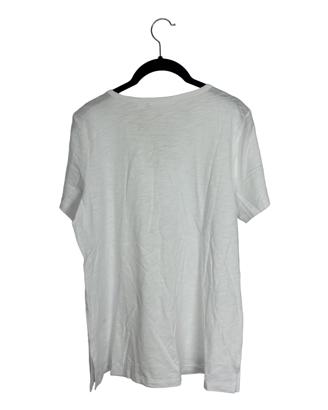 White Eyelet Trim Neckline Top - Size 6/8