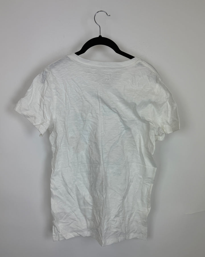 White Butterfly Graphic T Shirt - Size 2/4