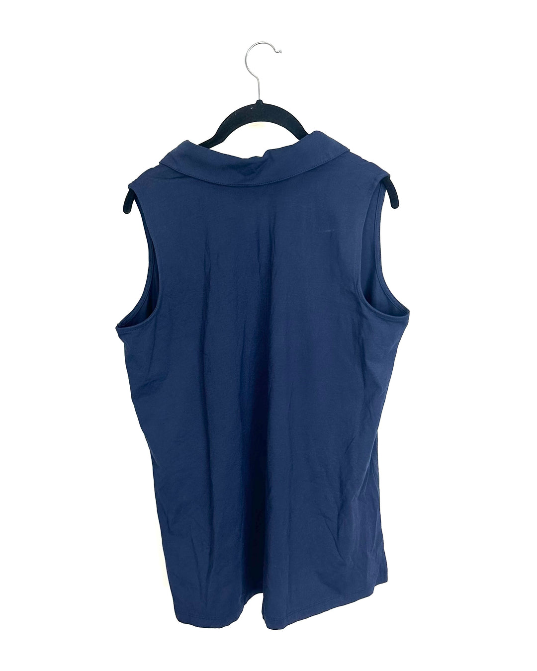 Navy Blue and Gold Zipper Tank Top - Size 14/16