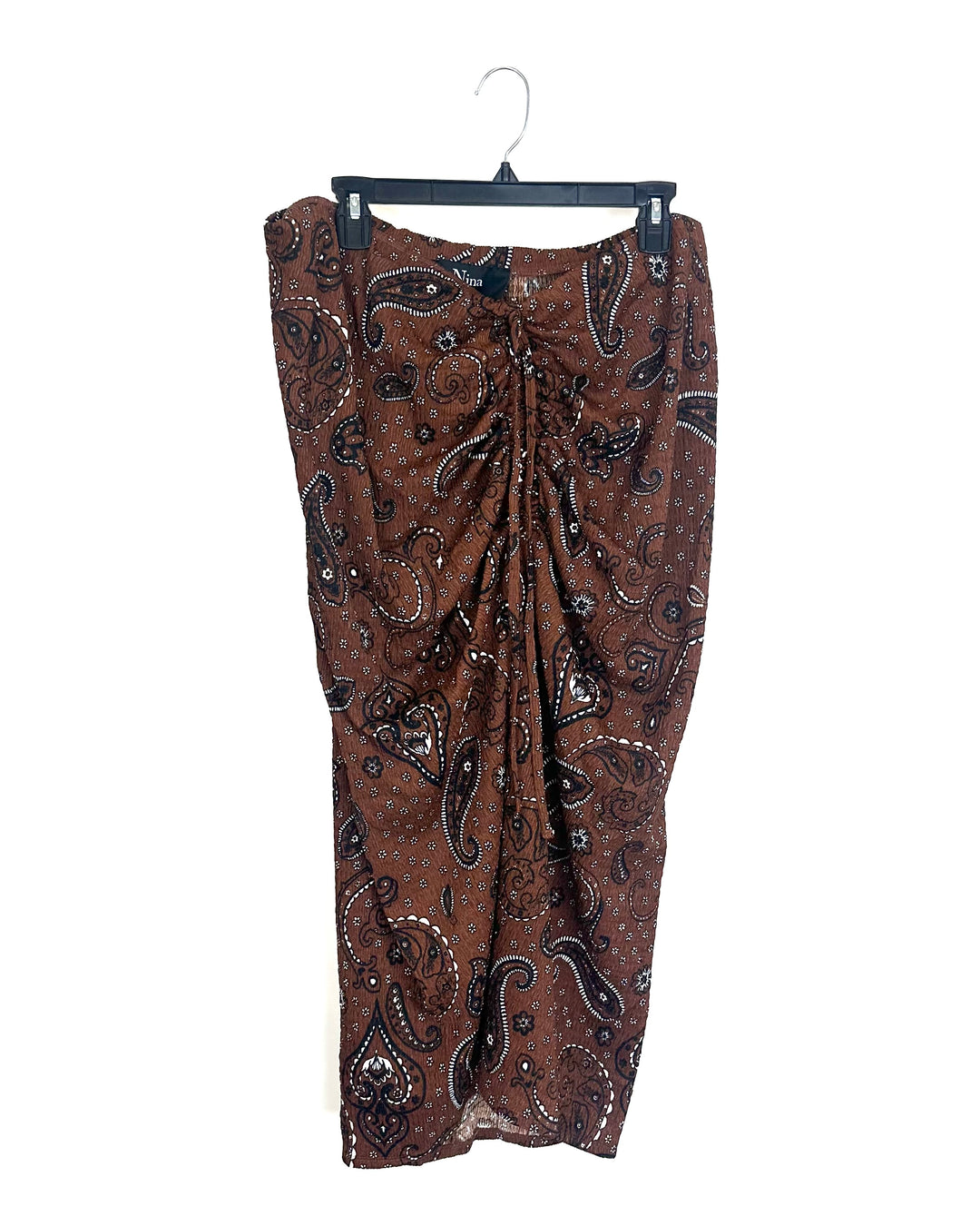 Brown Textured Bandana Skirt - Size 1X