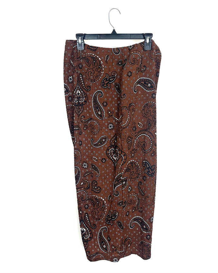 Brown Textured Bandana Skirt - Size 1X