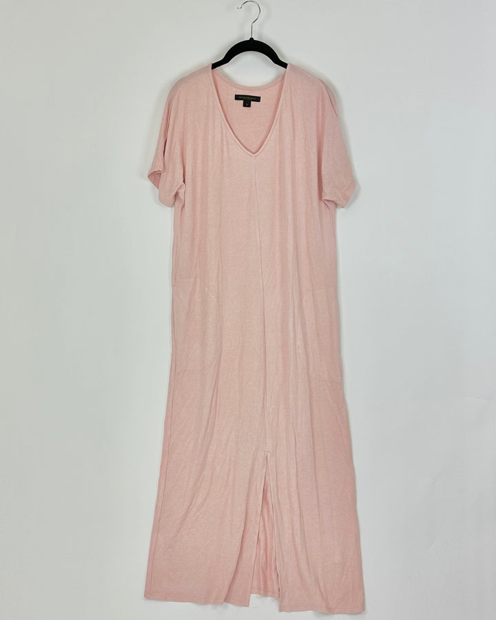 Baby Pink Short Sleeve Long Nightgown - Small