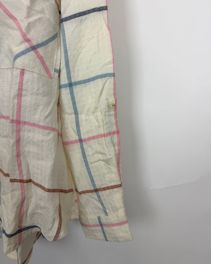 Off White Multicolor Striped Flannel - Size 0/2