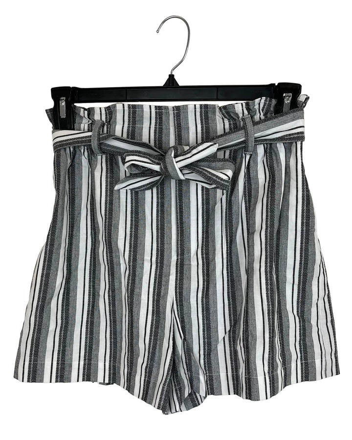 Shades Of Grey Striped Shorts - Size 4/6