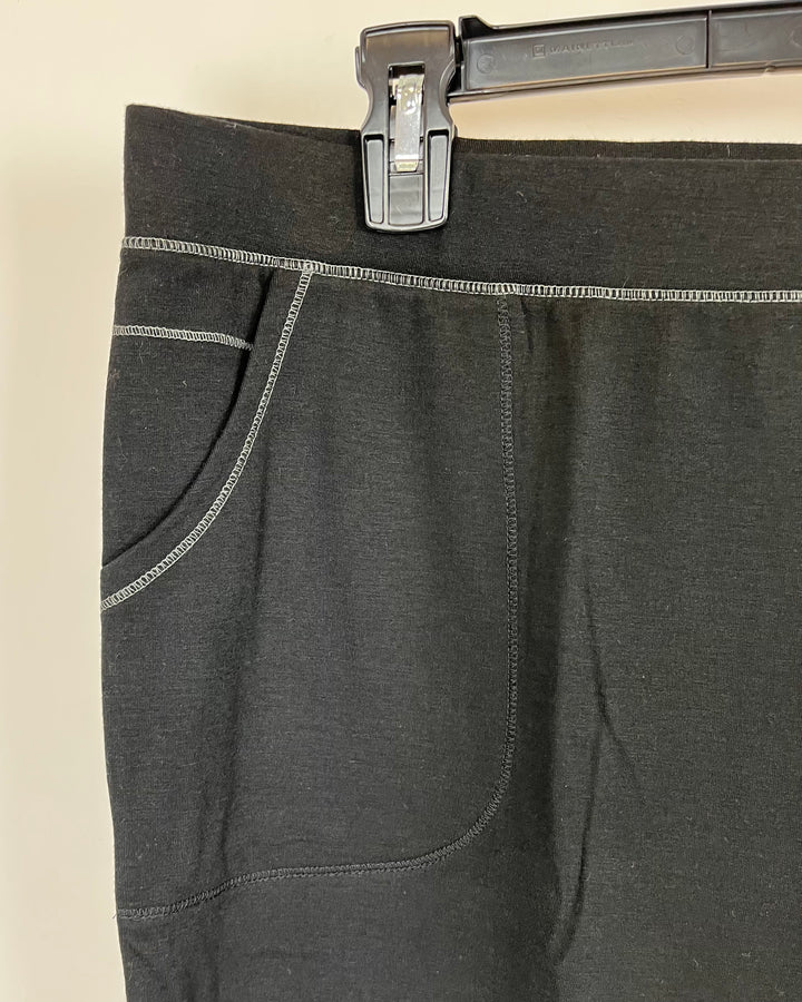 Reverse Stitch Black Lounge Pants - Size 22/24