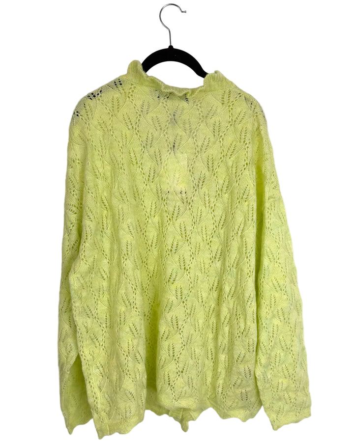 Spring Green Ruffle Cardigan - Size 6/8