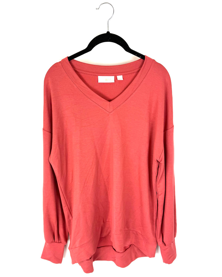 Dark Salmon Long Sleeve Shirt - Size 6/8