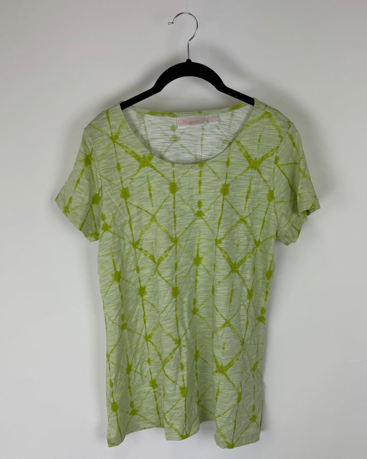 Lime Green Abstract Tie Dye T-shirt - Size 6/8