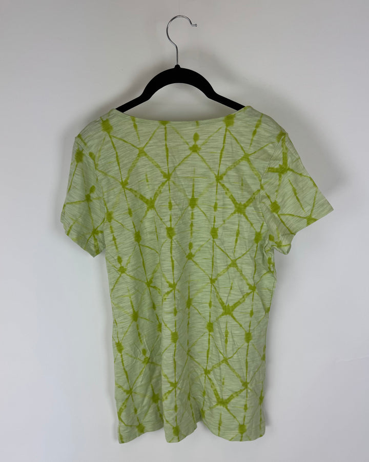 Lime Green Abstract Tie Dye T-shirt - Size 6/8