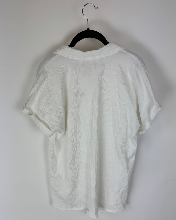 White Button Down Tie Top - Size 6/8