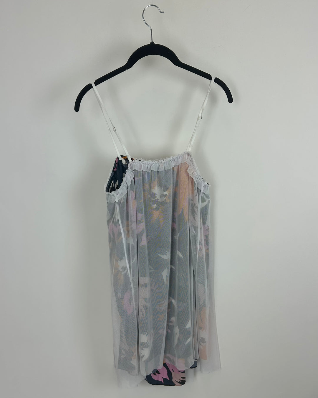 White Mesh Floral Print Nightgown - Size 2/4