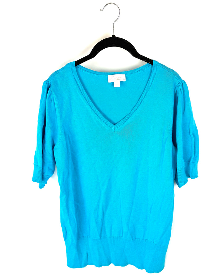 Neon Blue V-Neck T-Shirt - Size 6/8