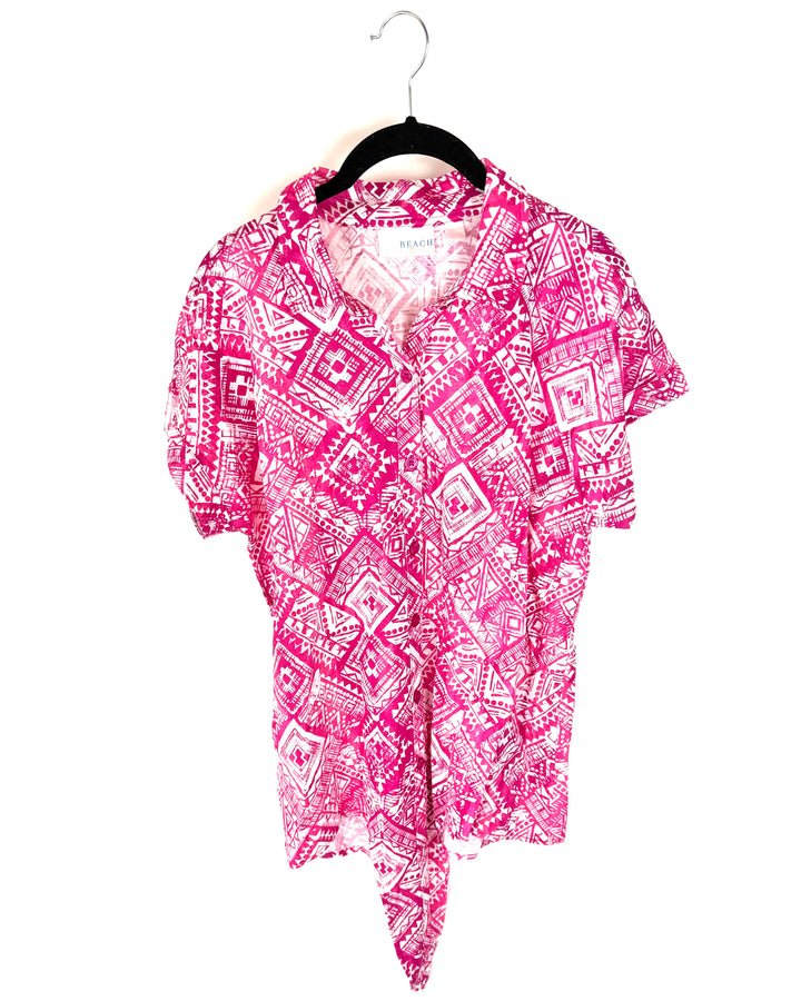 Pink Abstract Print Top - Size 6/8