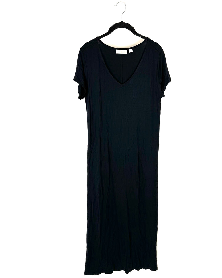 Black Short Sleeve Lounge Dress - Size 6/8